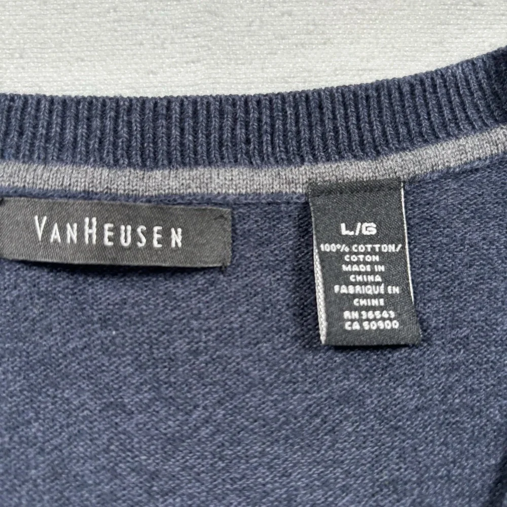 Van Heusen Men's 100% Cotton Argyle Sweater Blue‎ Size Large